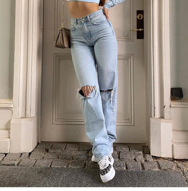Rosea High-Waist Ripped Denim Jeans