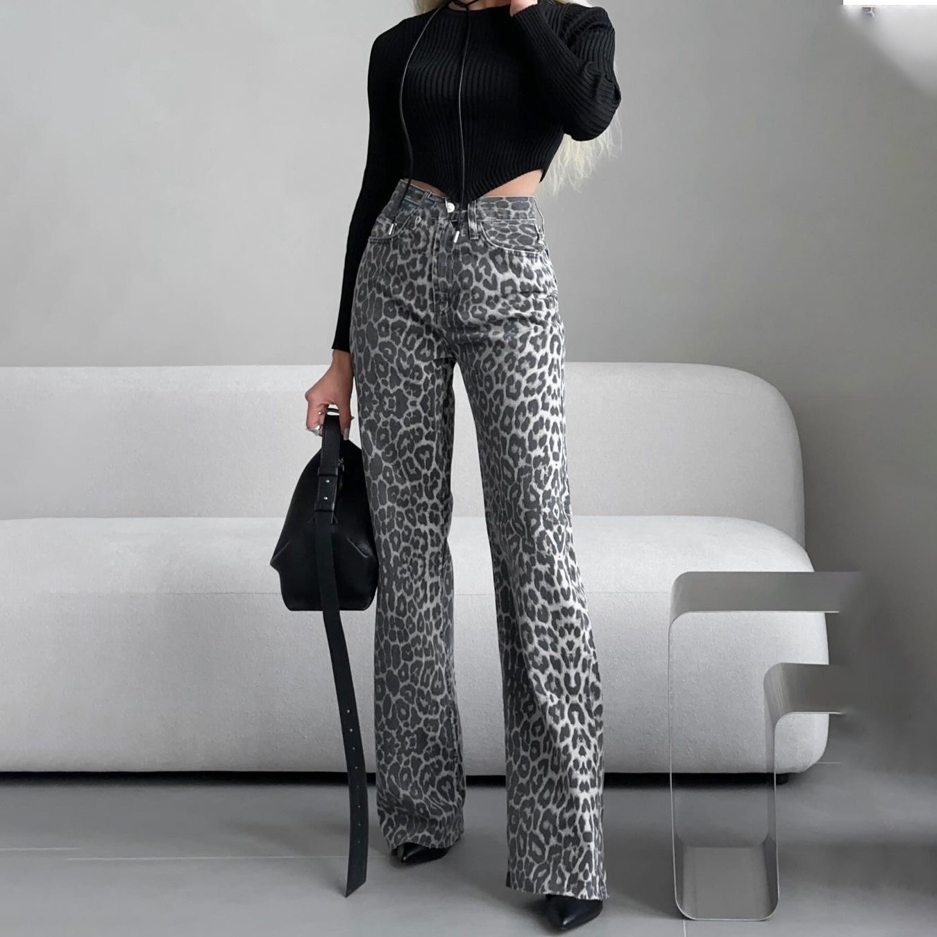 Rosea Leopard Allover Jeans