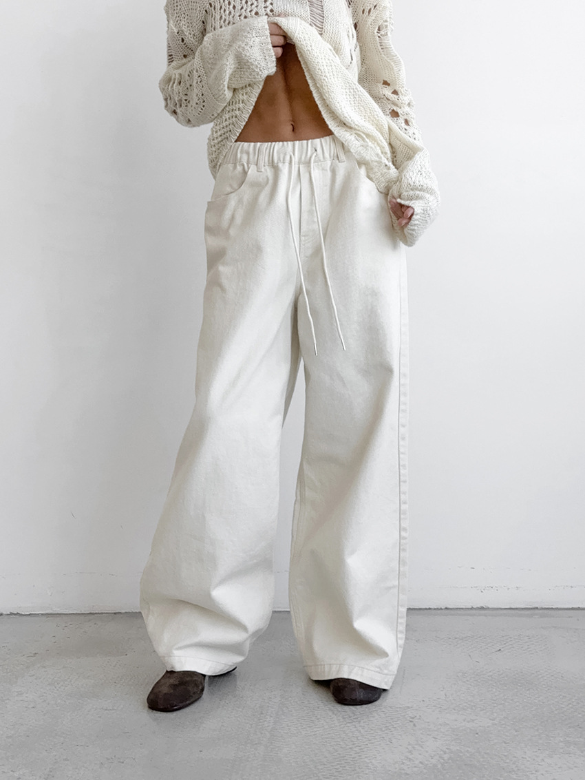 Rosea White Straight-Leg Trousers