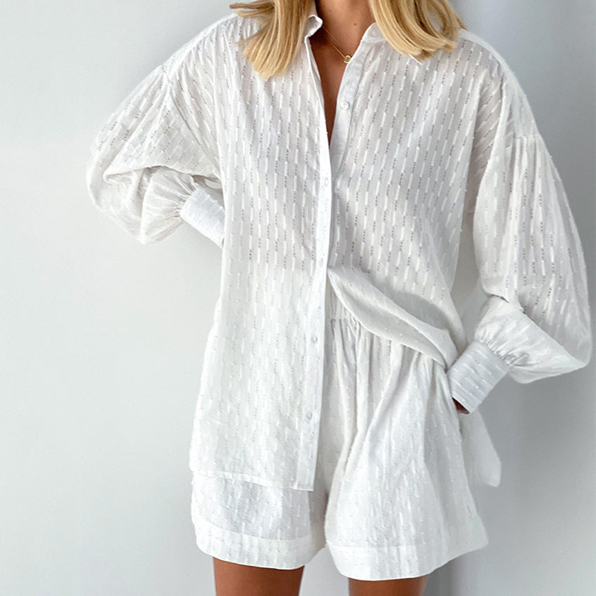 Rosea Puff Sleeve Jacquard Set