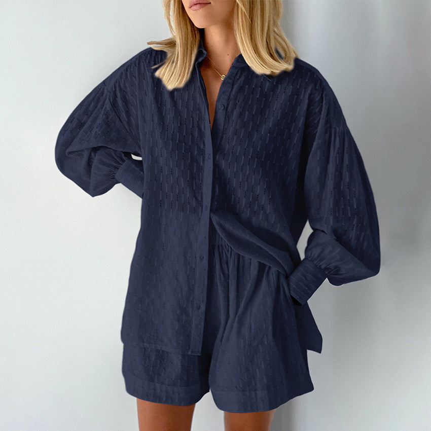 Rosea Puff Sleeve Jacquard Set