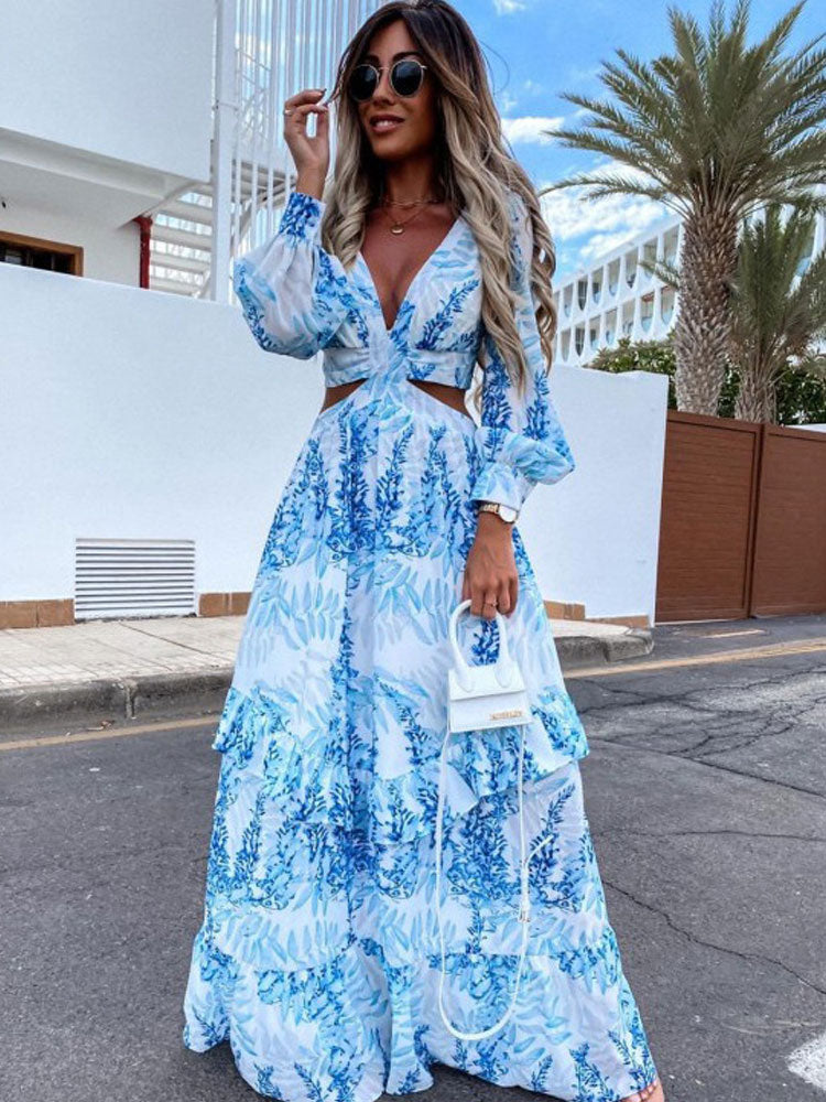 Rosea Elegant Maxi Dress with Refined Cut-outs